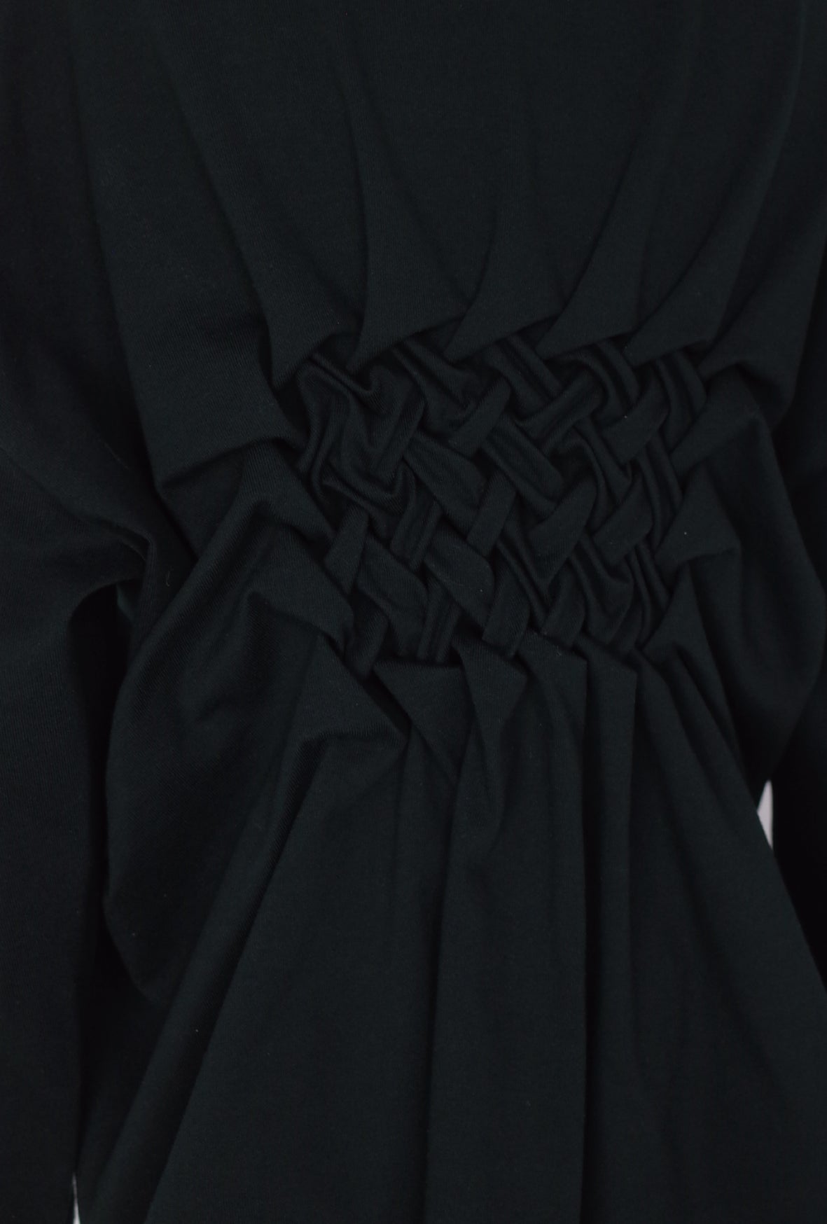 Smocking long t-shirt - Black