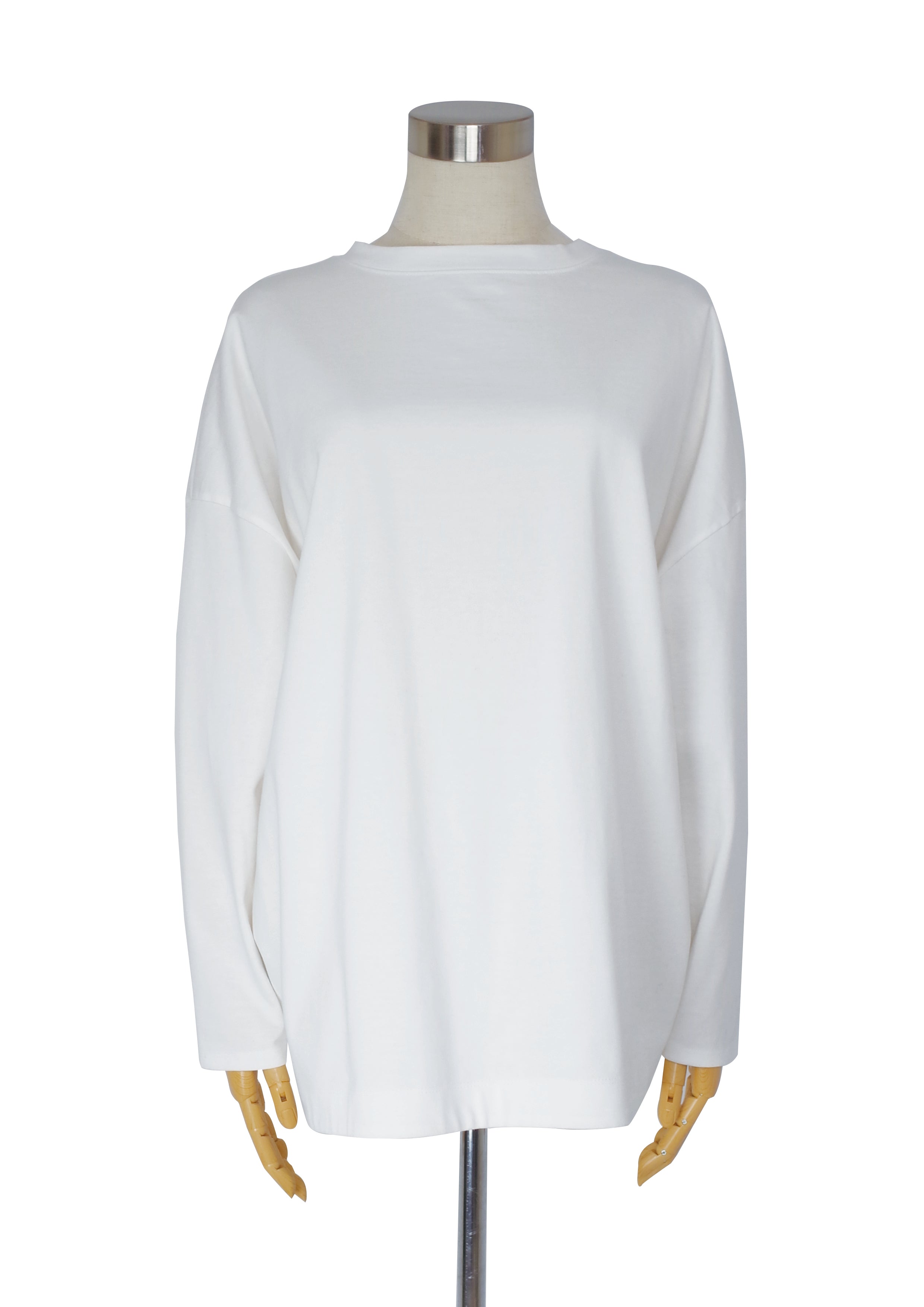 Smocking long t-shirt - White