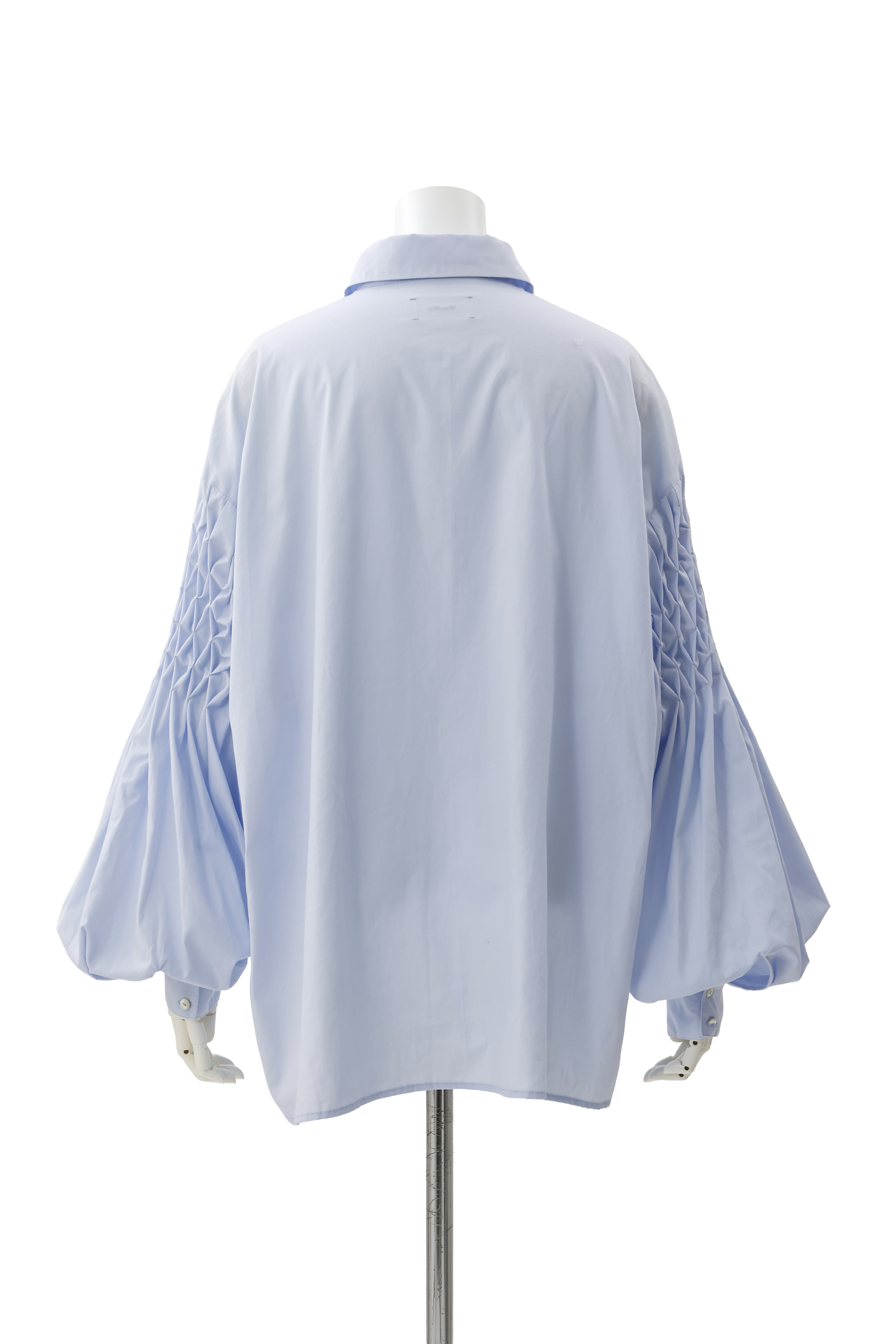 Smocking sleeve blouse - Blue