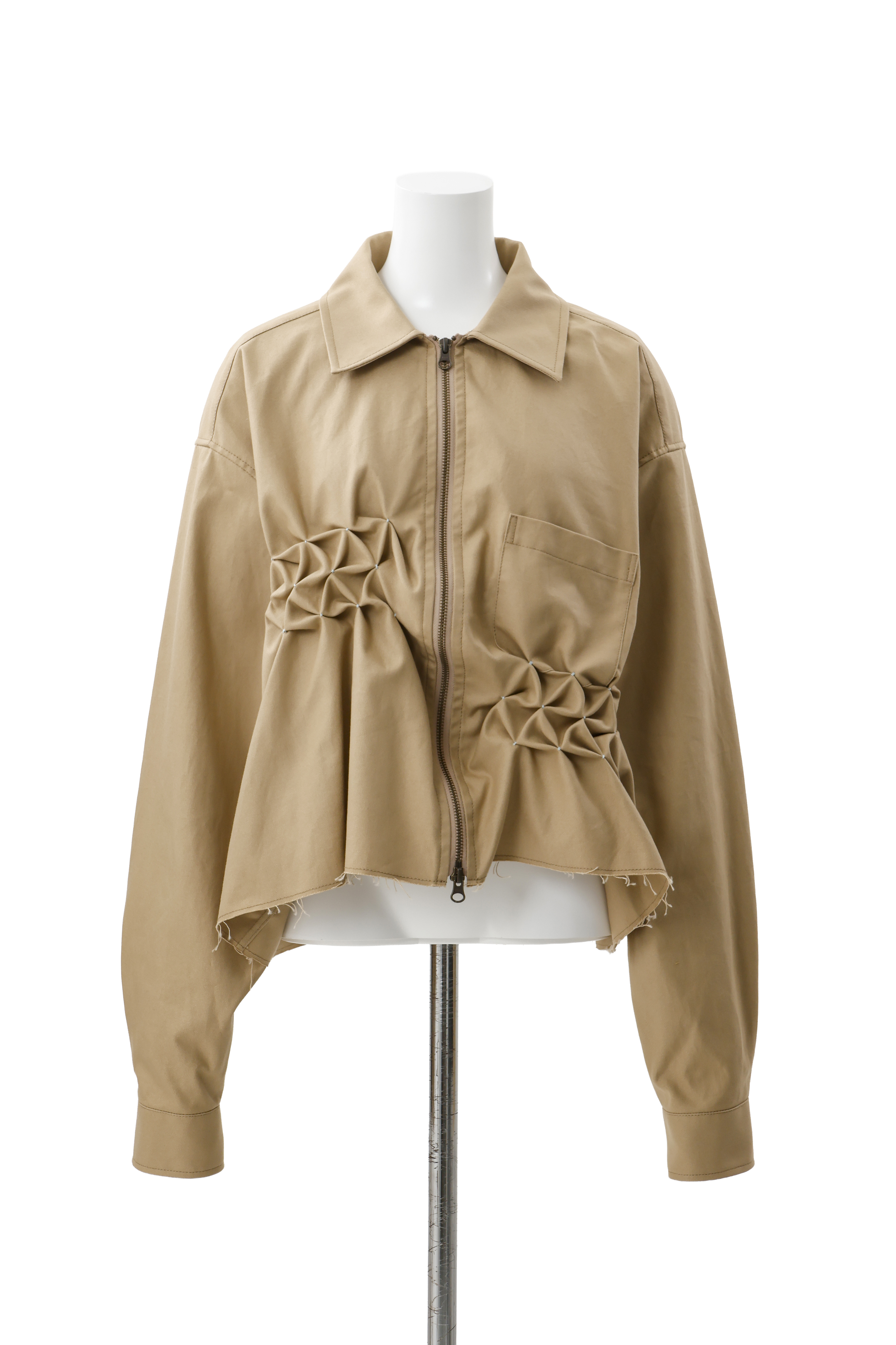 Double zip shirt jacket - Beige