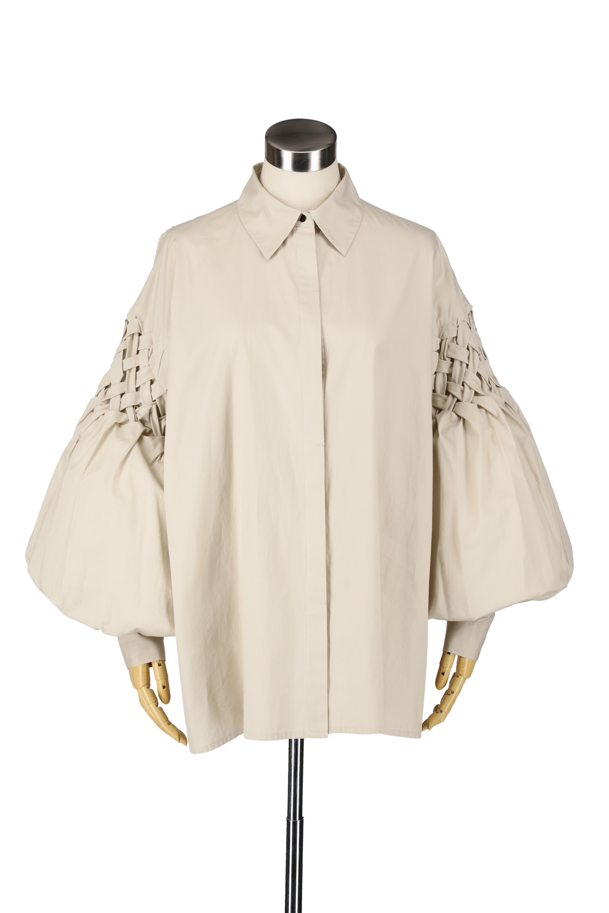 Smocking sleeve blouse - Beige