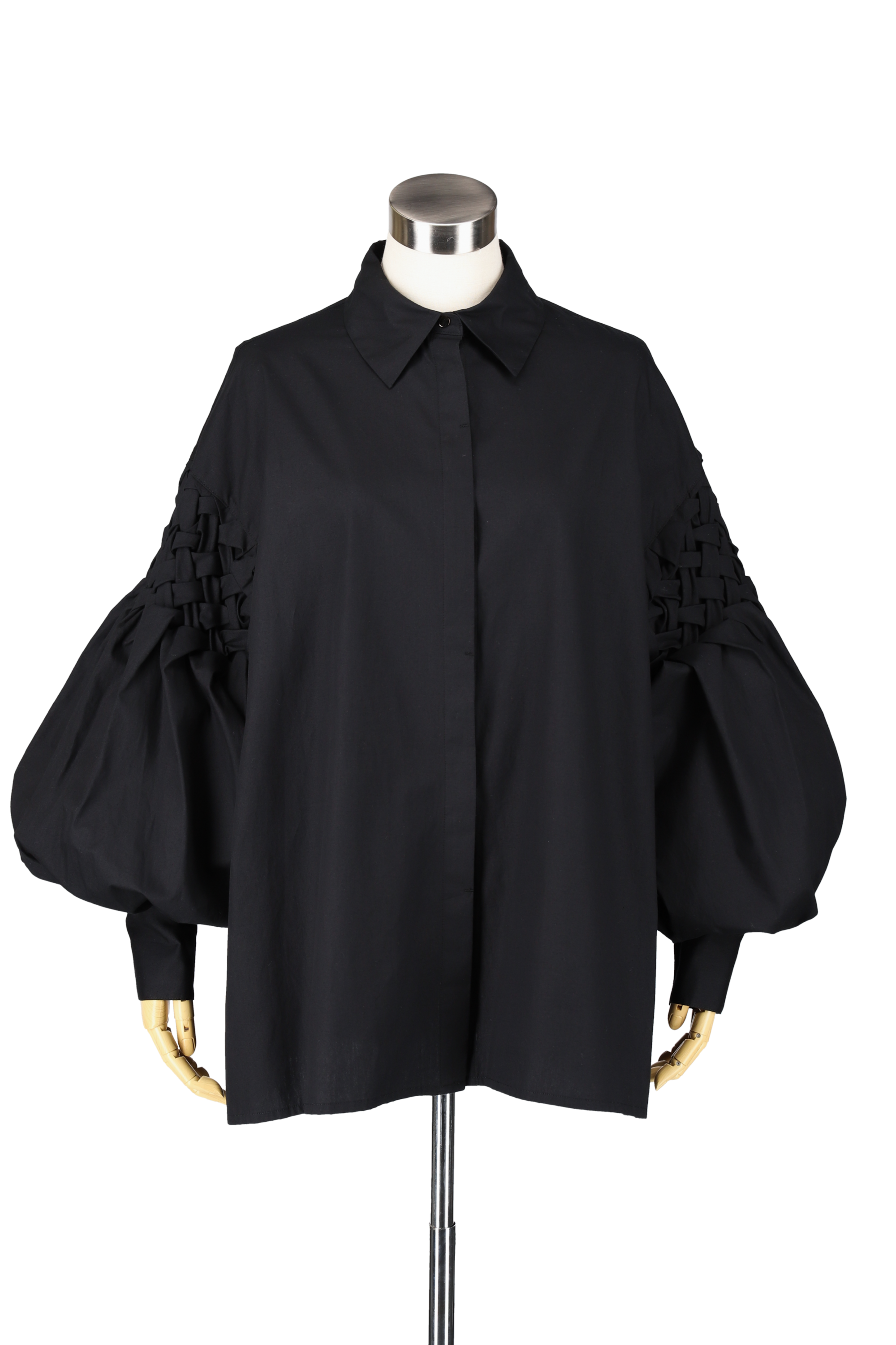 Smocking sleeve blouse - Black