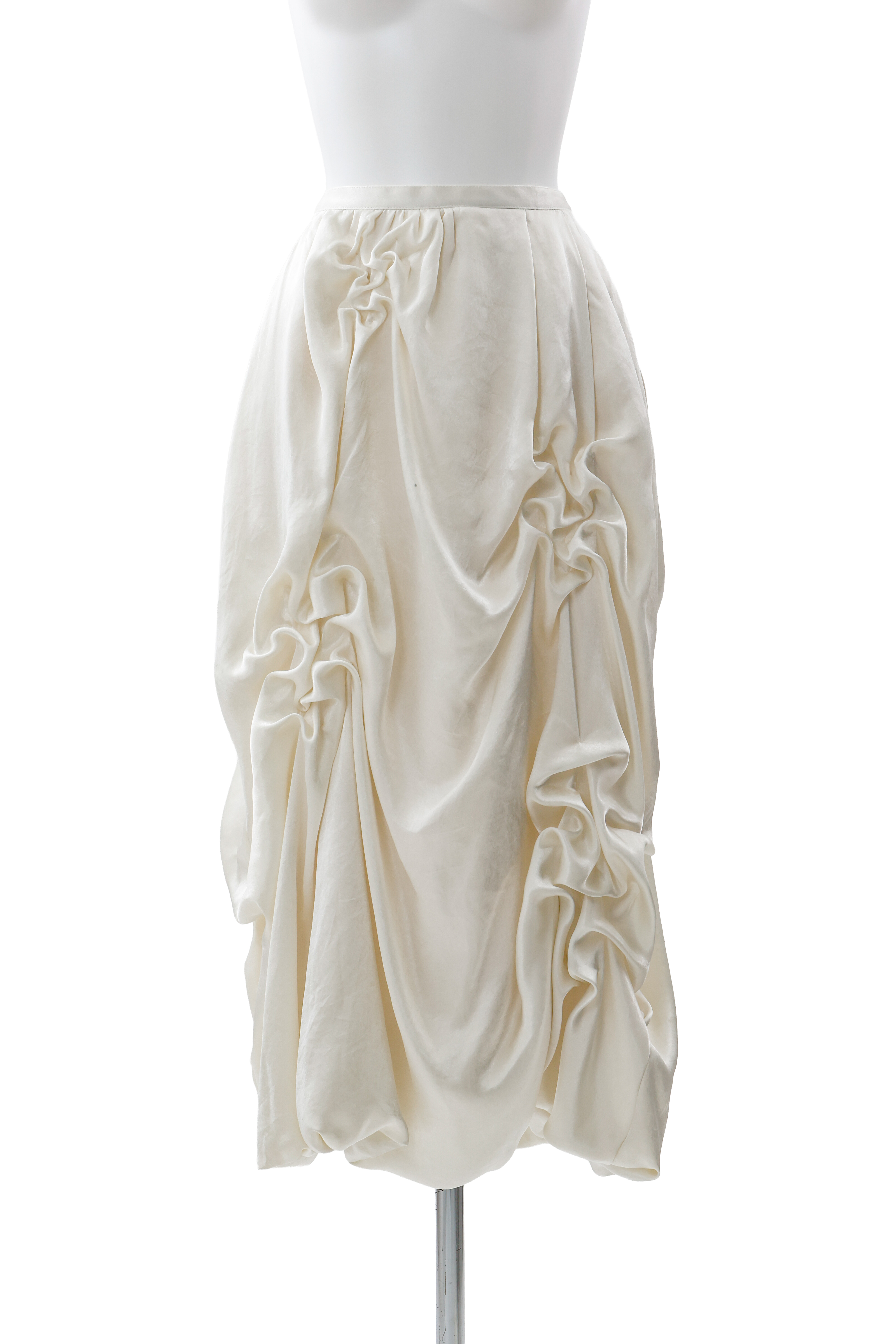 Satin balloon skirt - Off-white