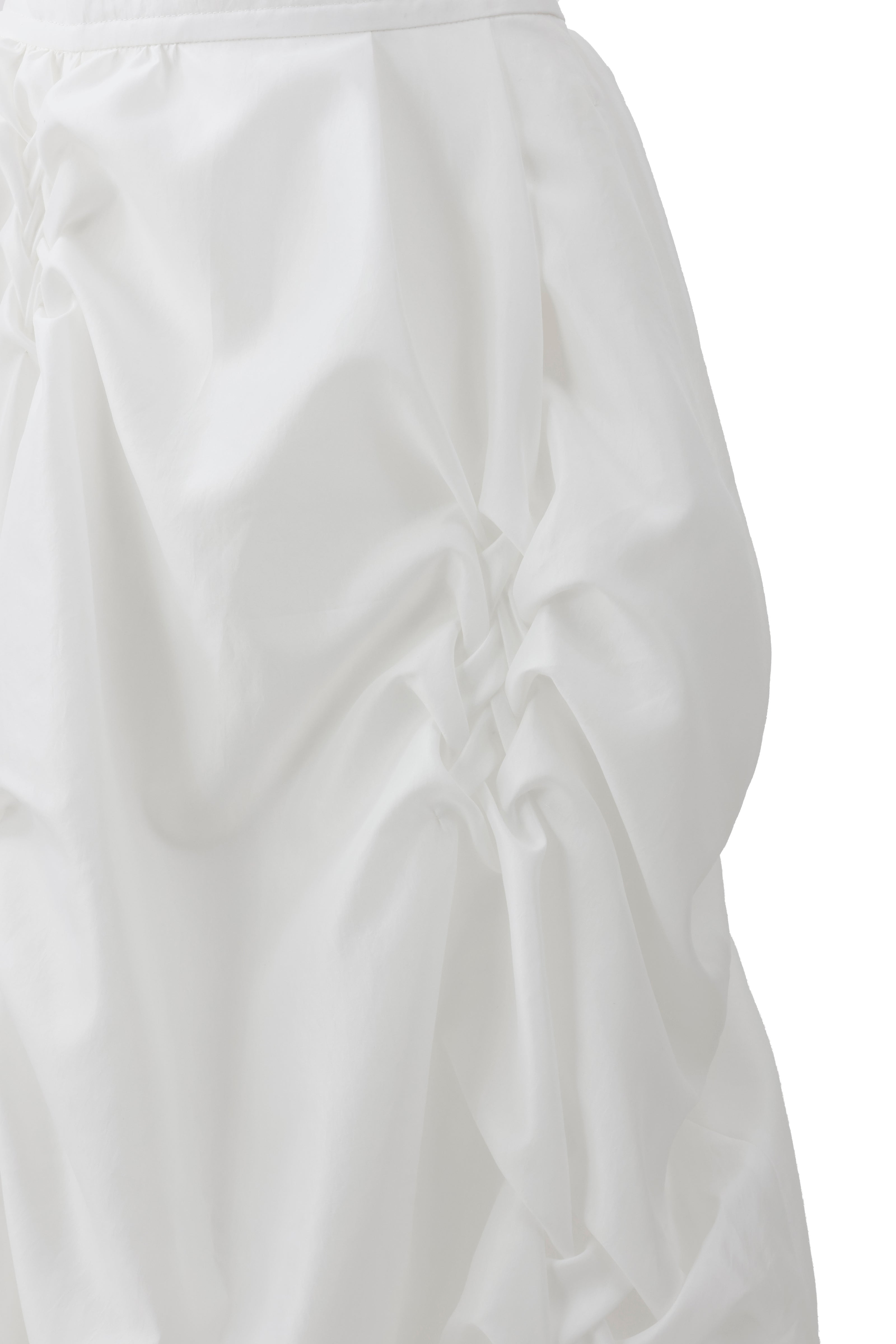 Shiny taffeta balloon skirt - White