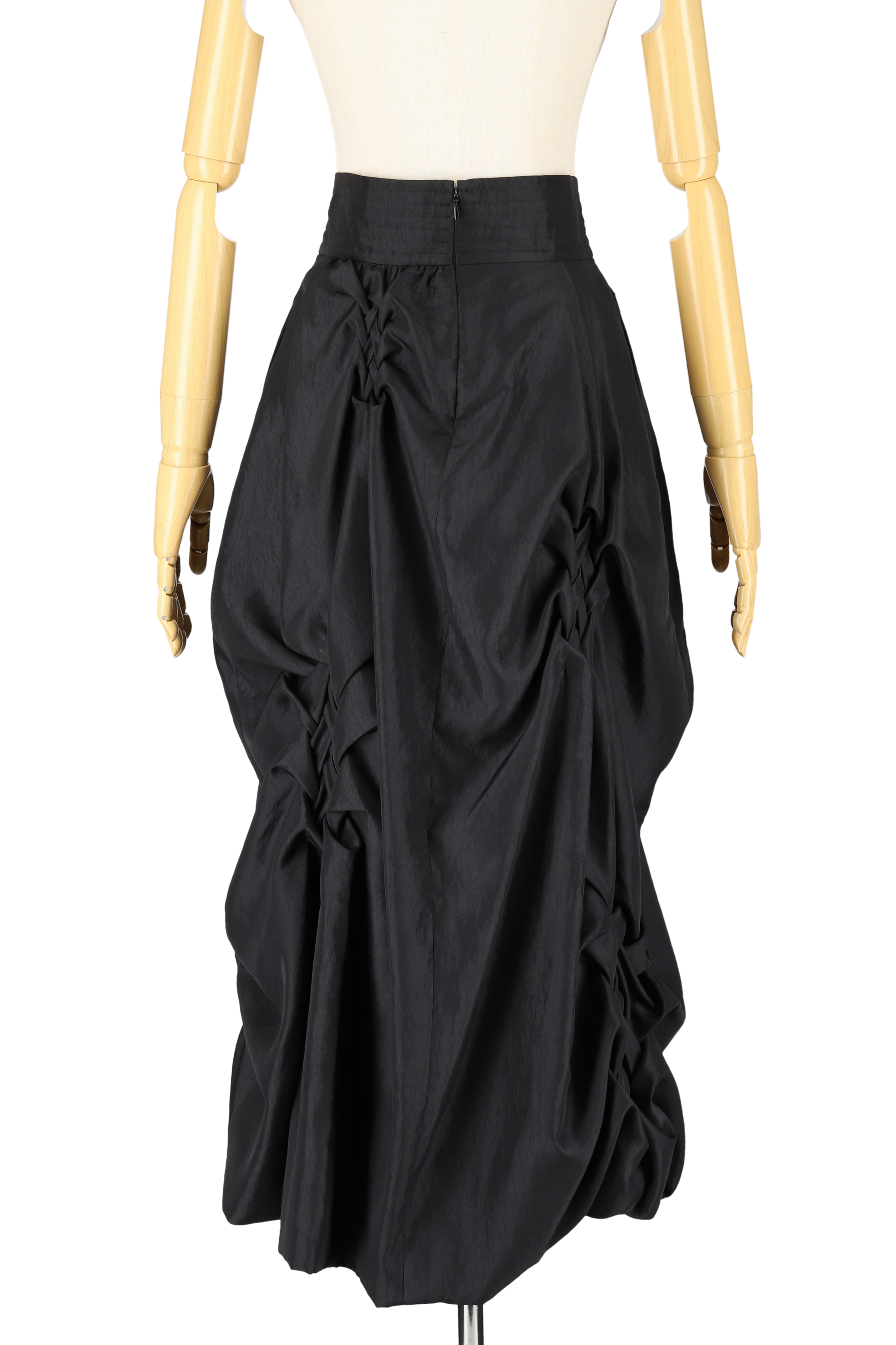 Shiny taffeta balloon skirt - Black