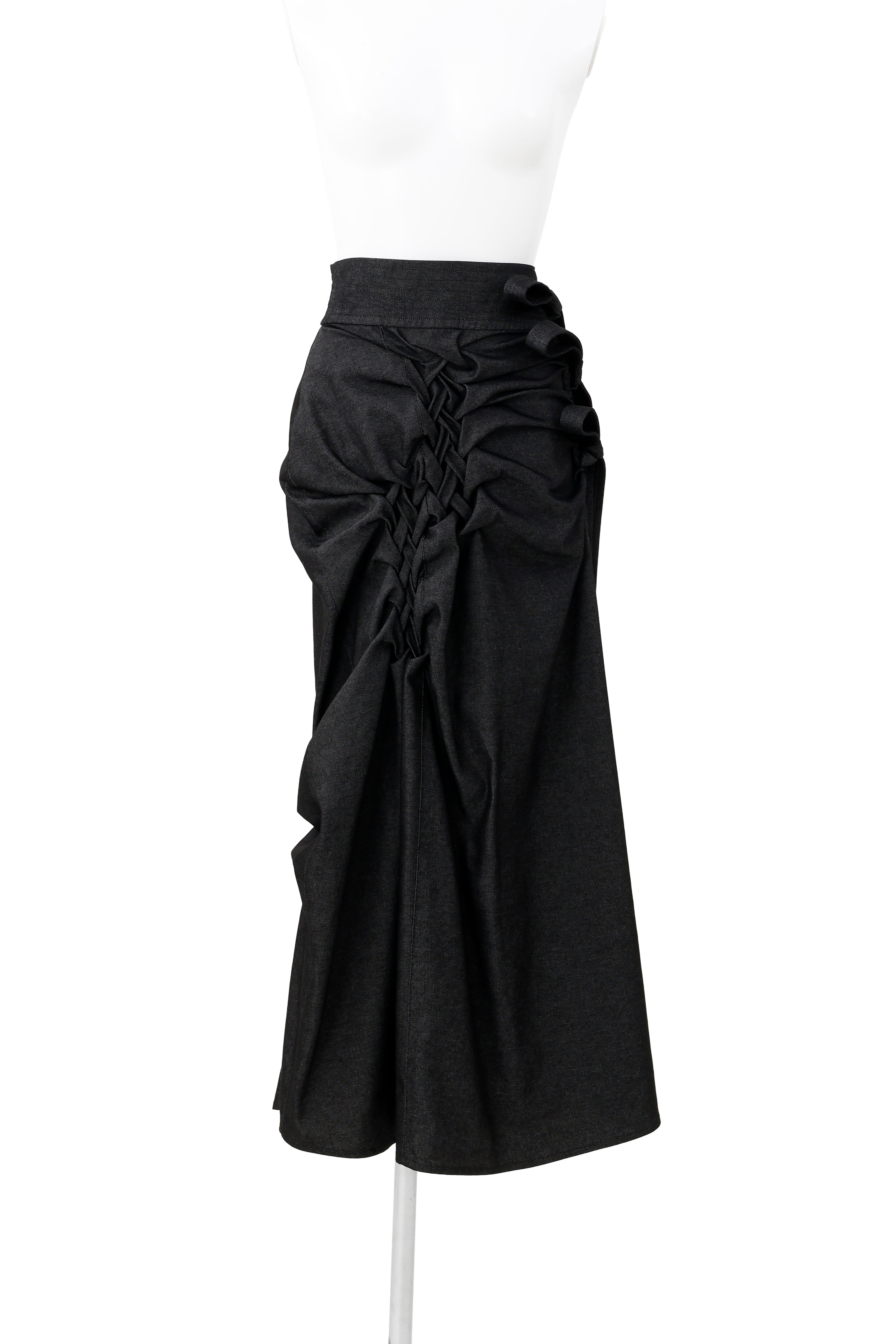 Hakama wrap skirt ‐ Black