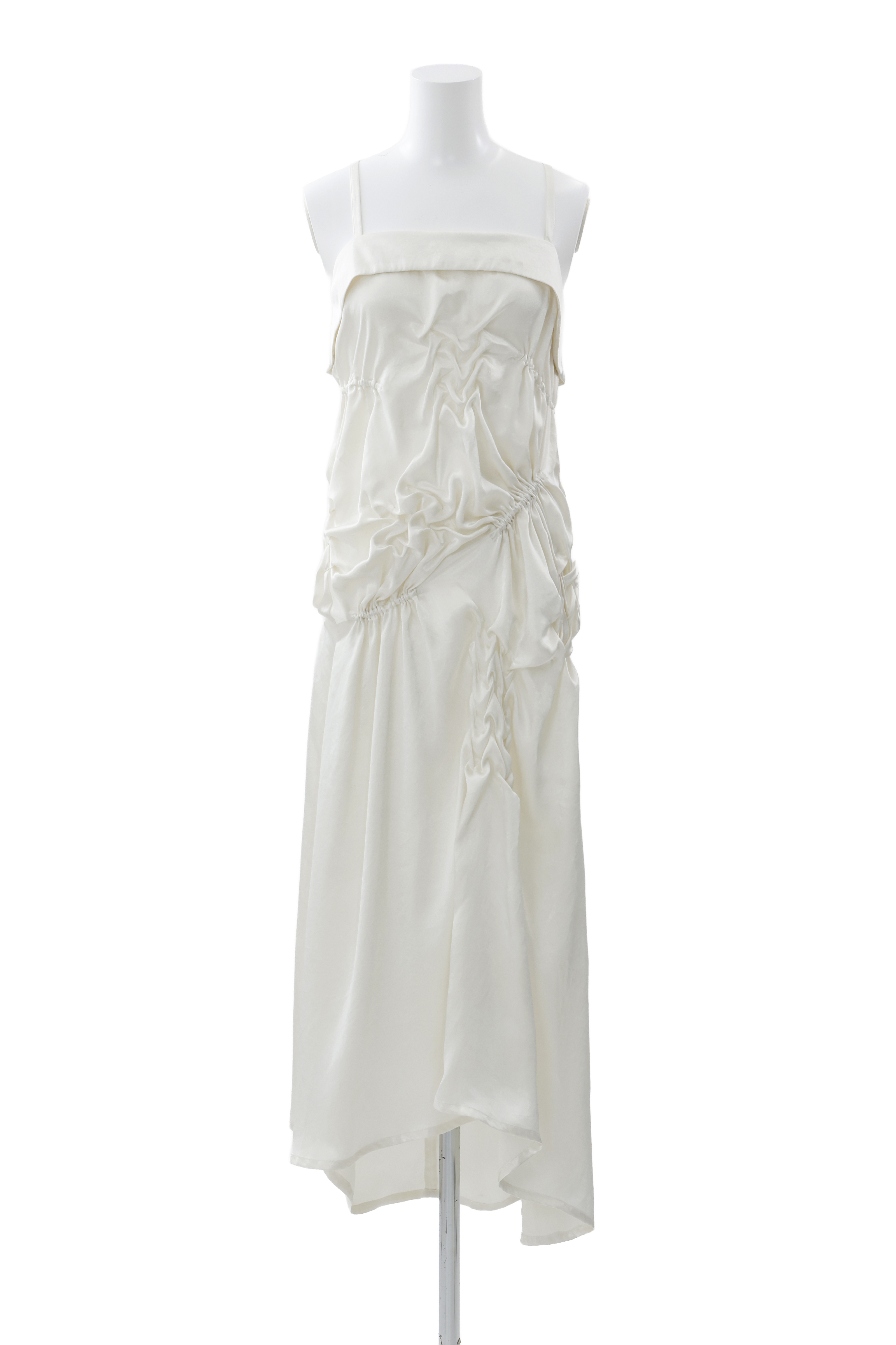 Satin apron dress - Off-white