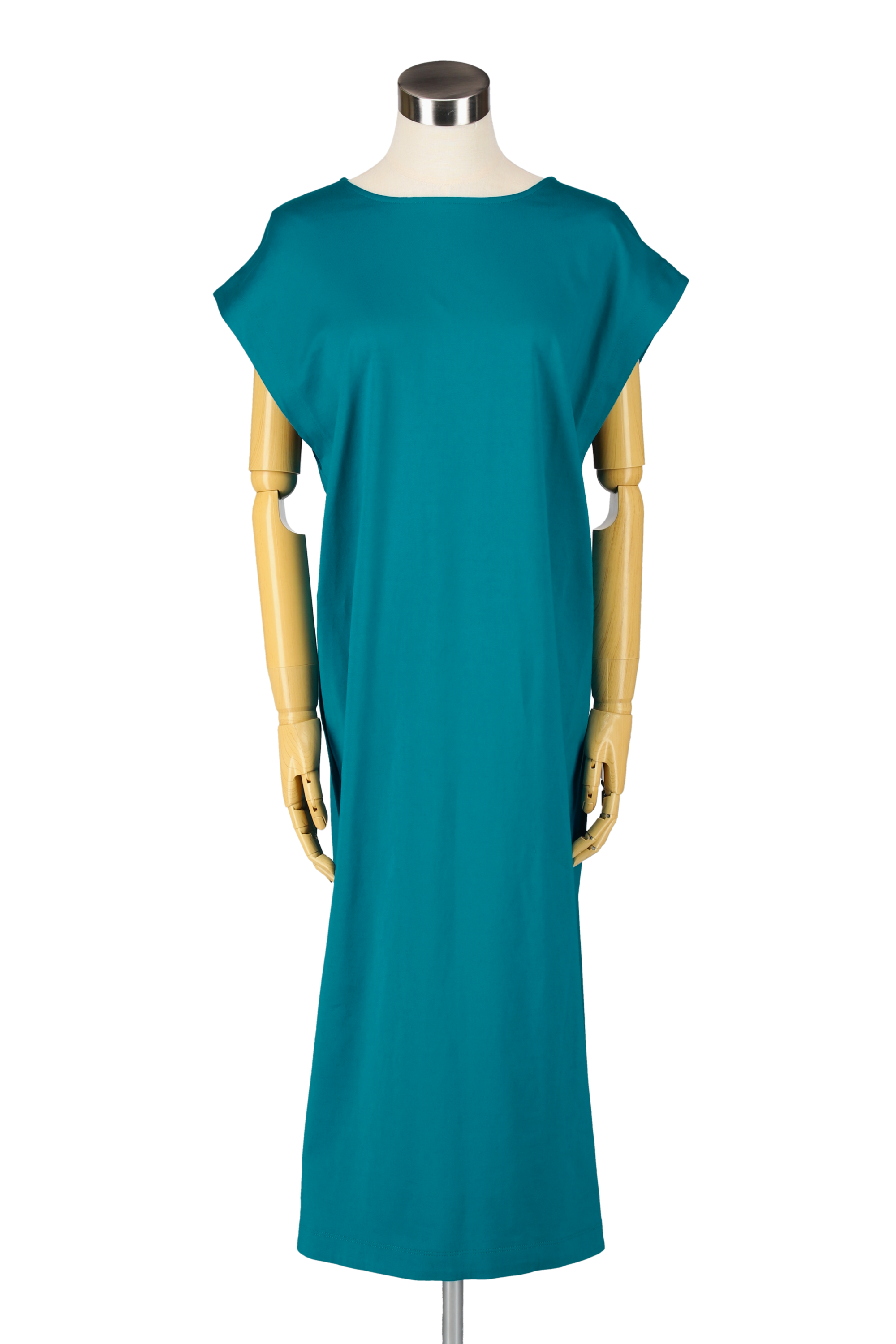 French-sleeve cut dress - Blue Green