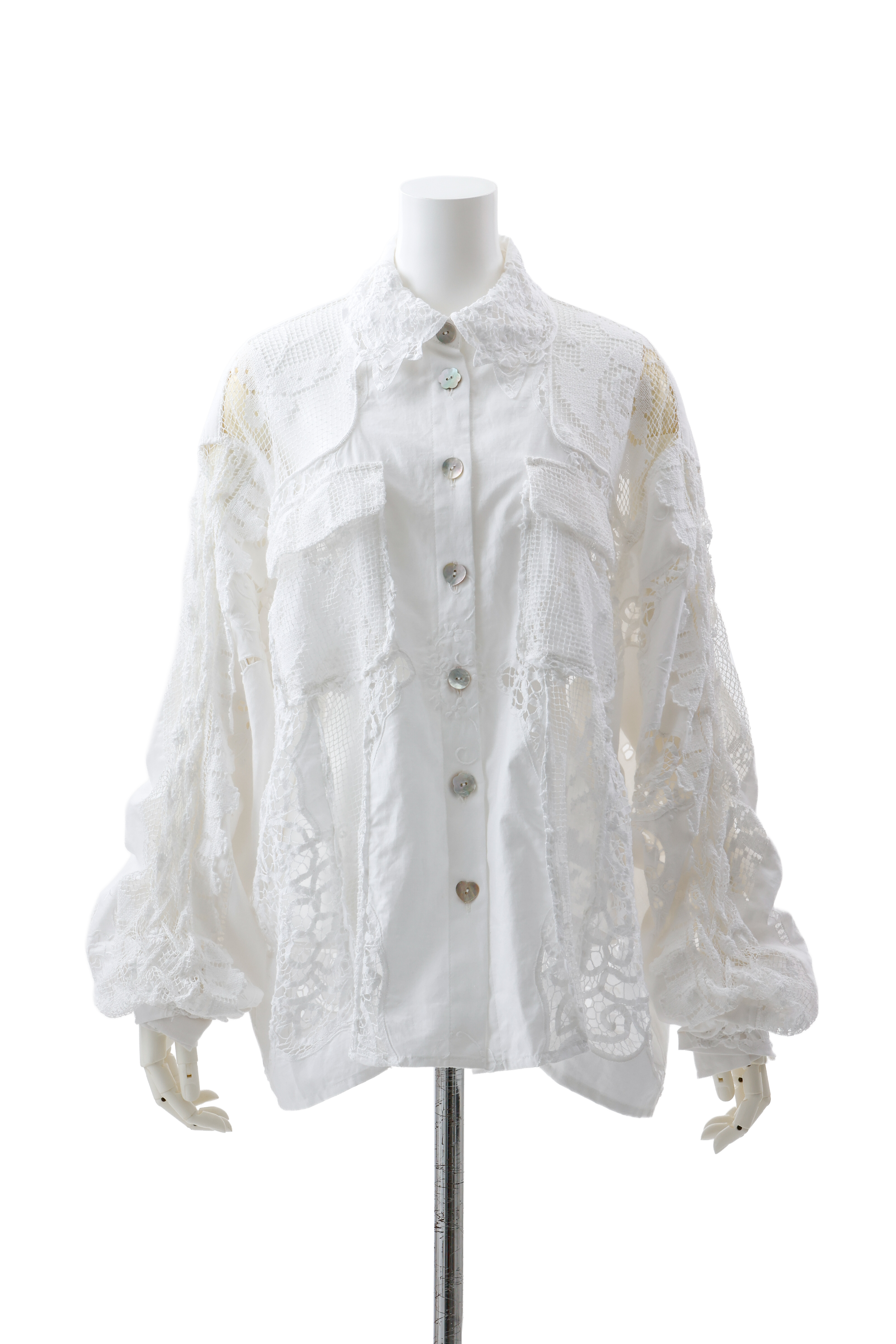 ATELIER by Create Clair / Vintage patchwork shirt jacket - Off-white