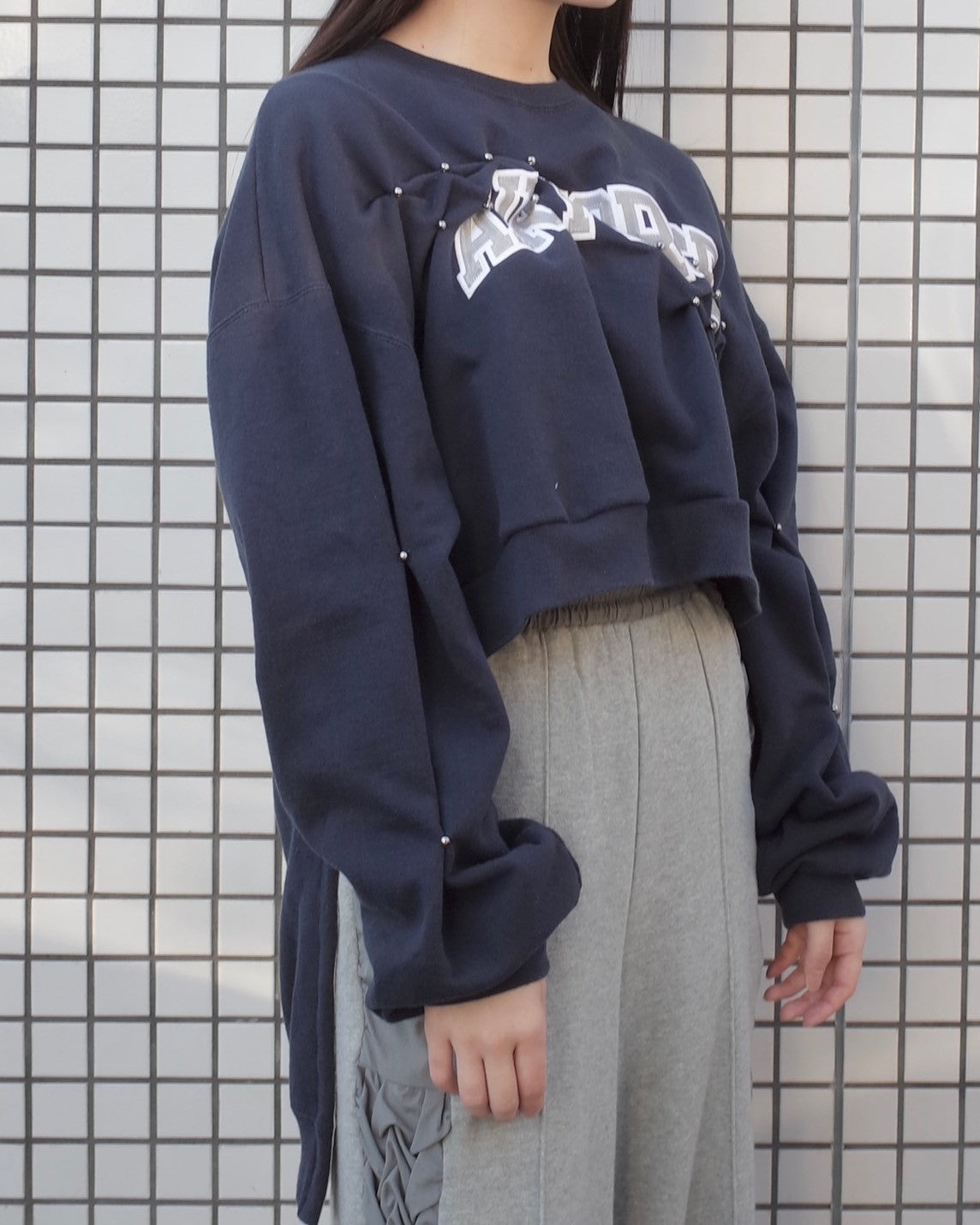 ATELIER by Create Clair / Remake Front Short Sweat - 2 - Navy