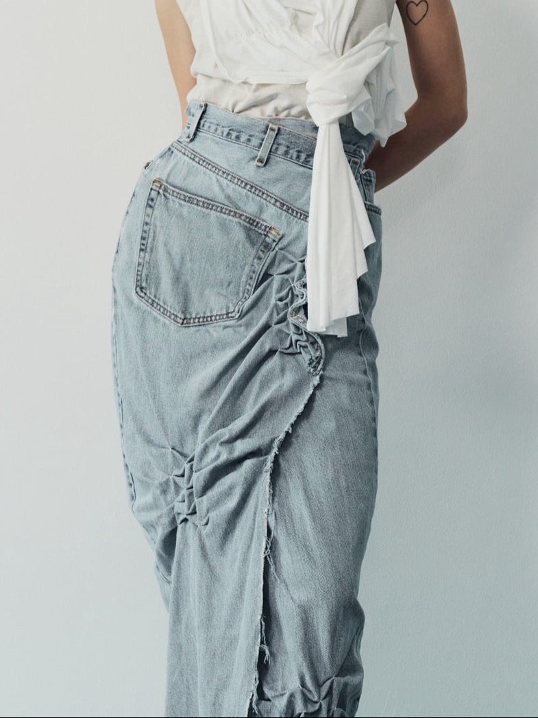 ATELIER by Create Clair / Vintage denim skirt - Blue