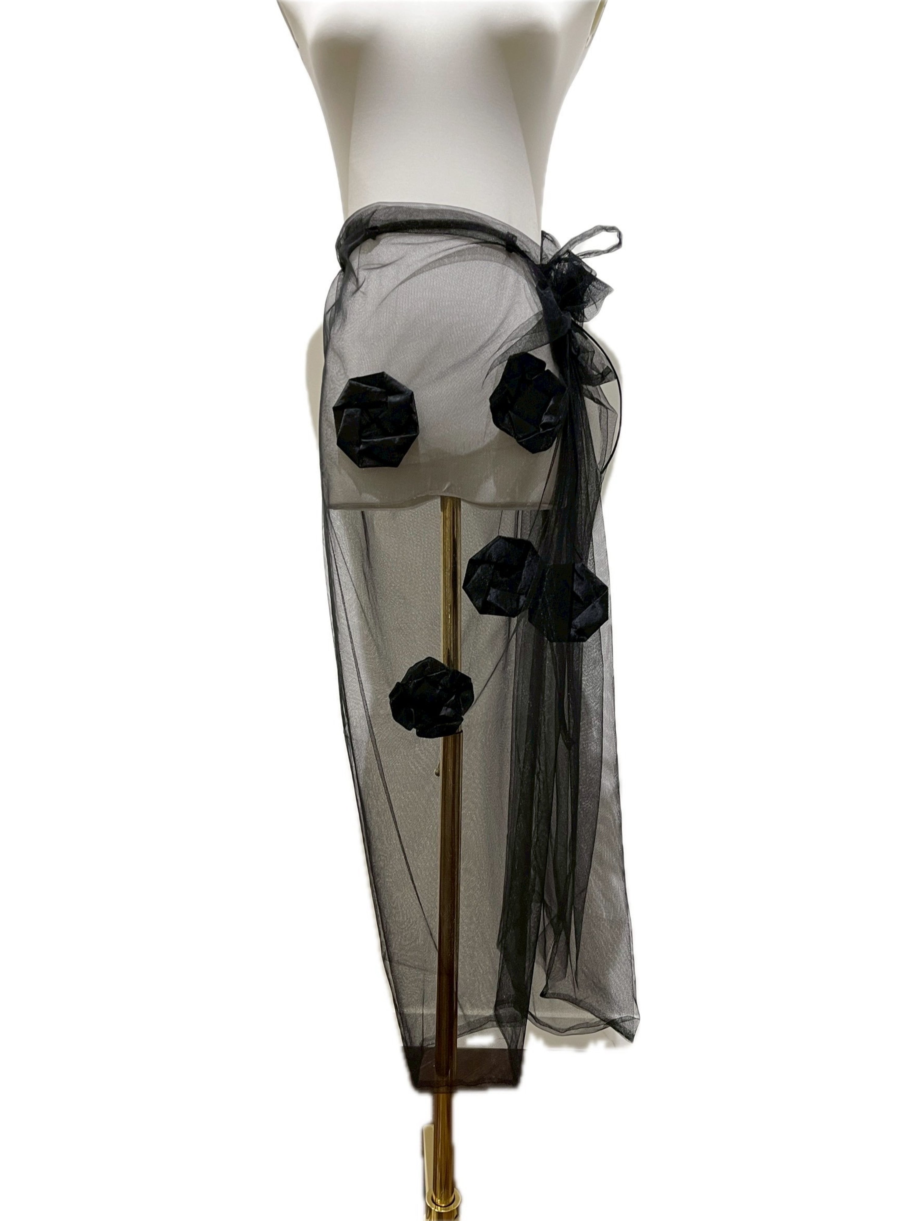 Origami veil wrap skirt - Black