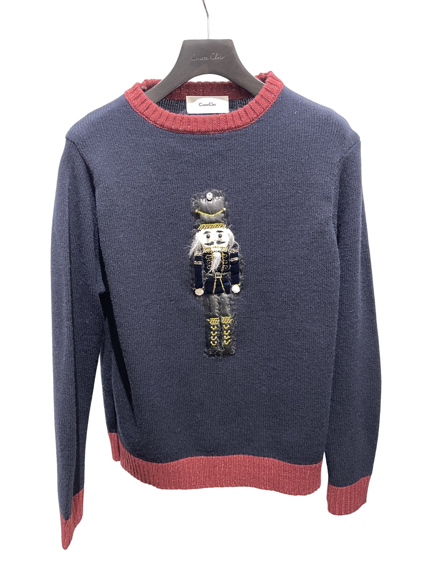 Nutcracker embroidery knit - Navy