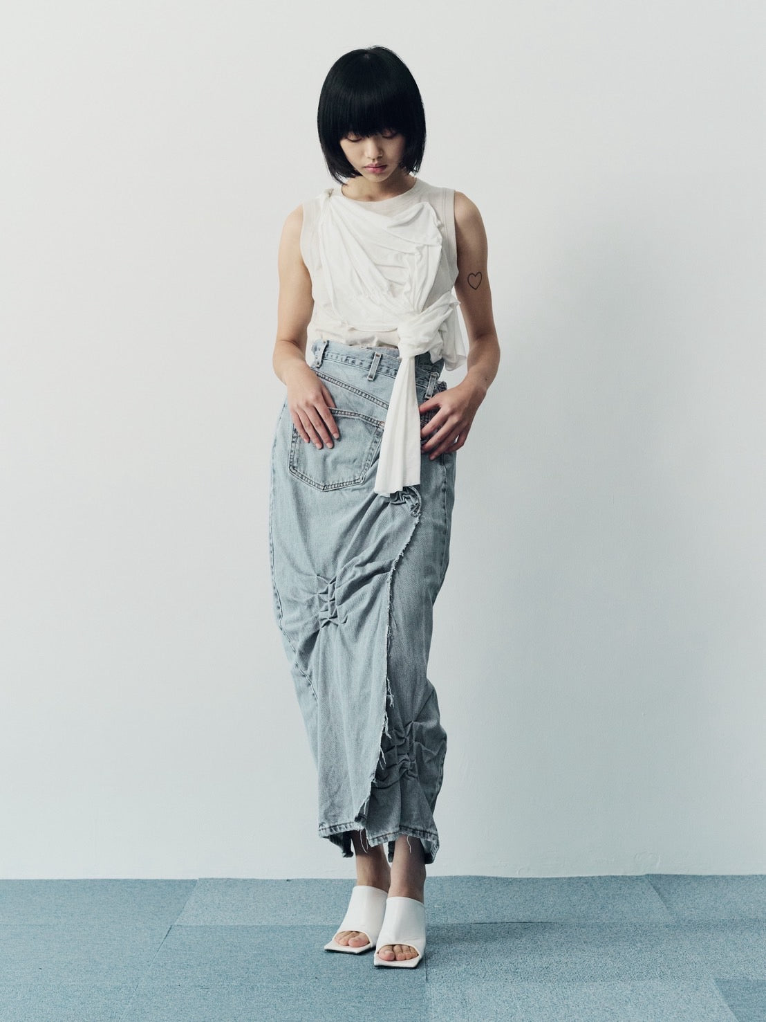 ATELIER by Create Clair / Vintage denim skirt - Blue