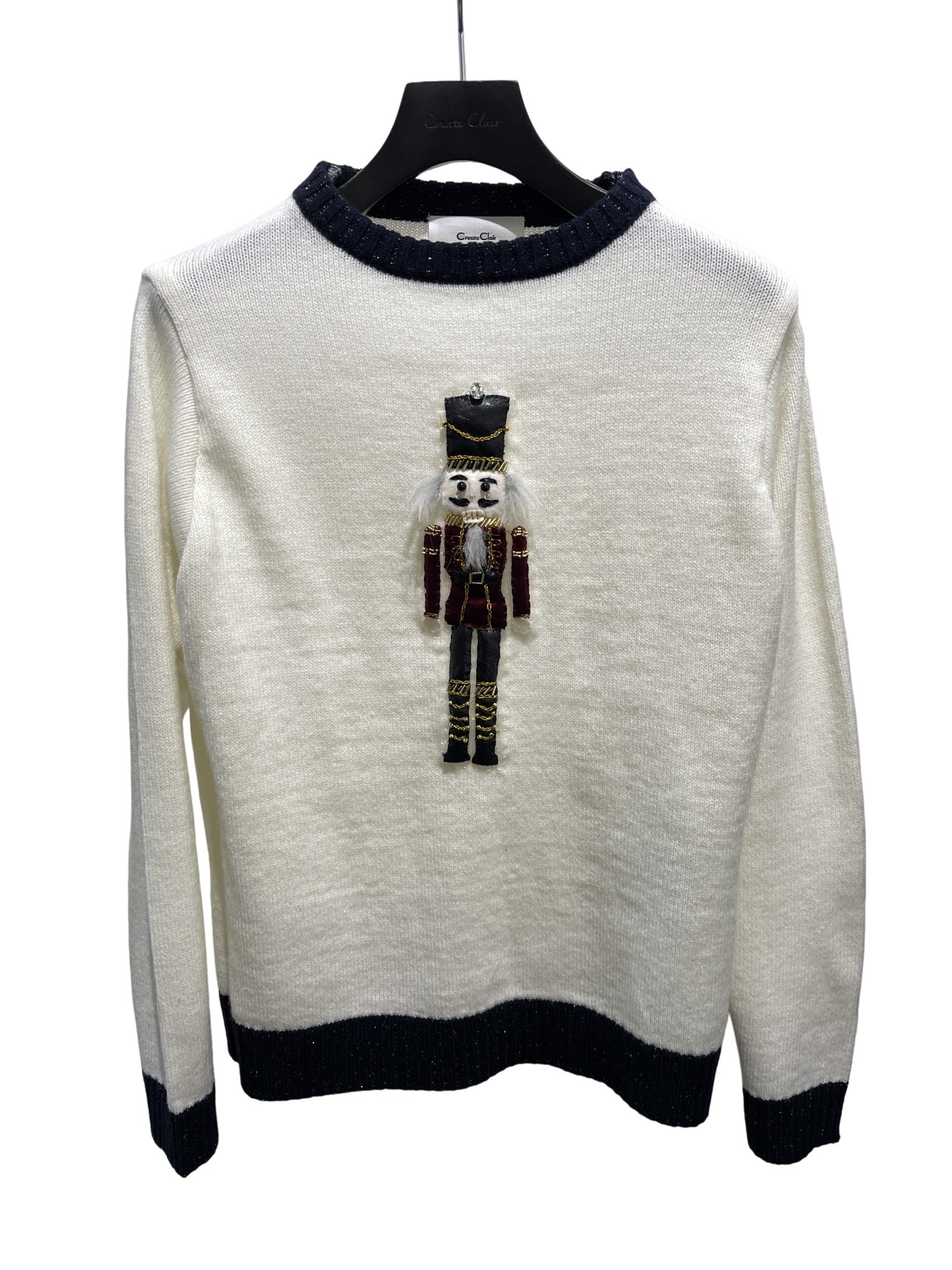 Nutcracker embroidery knit - Ivory