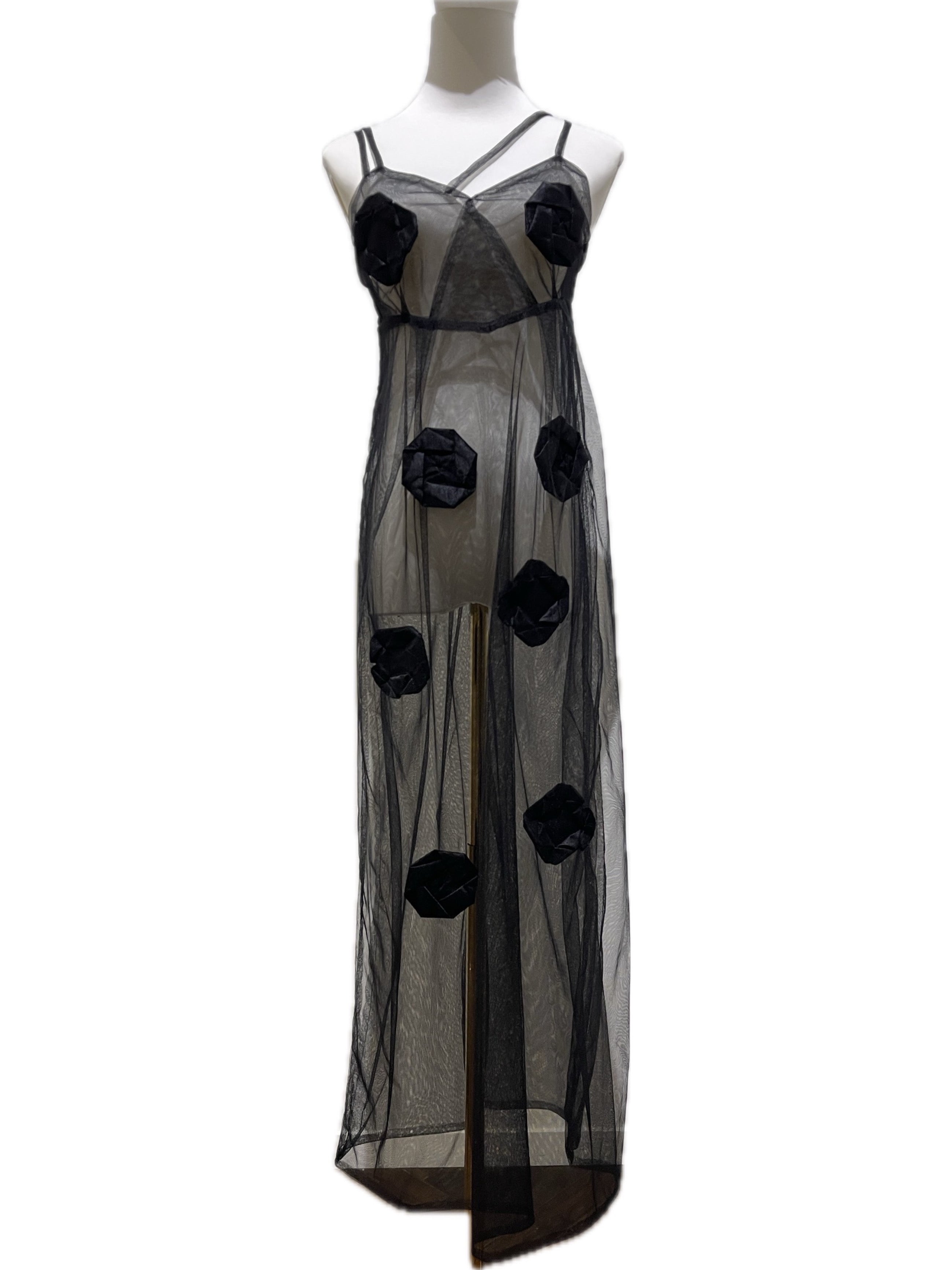 Origami veil dress - Black