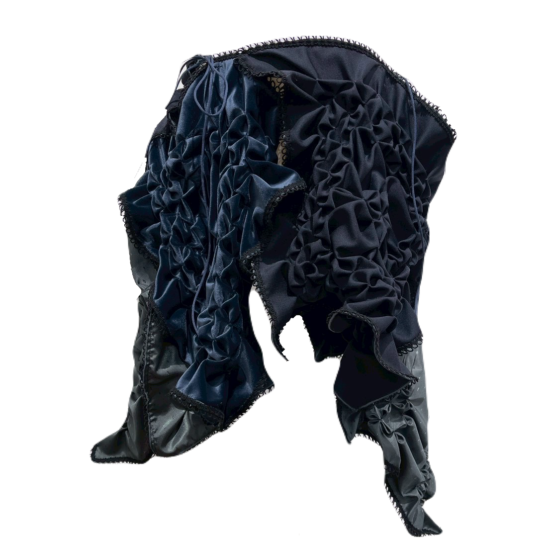 Patch smocking skirt - Navy