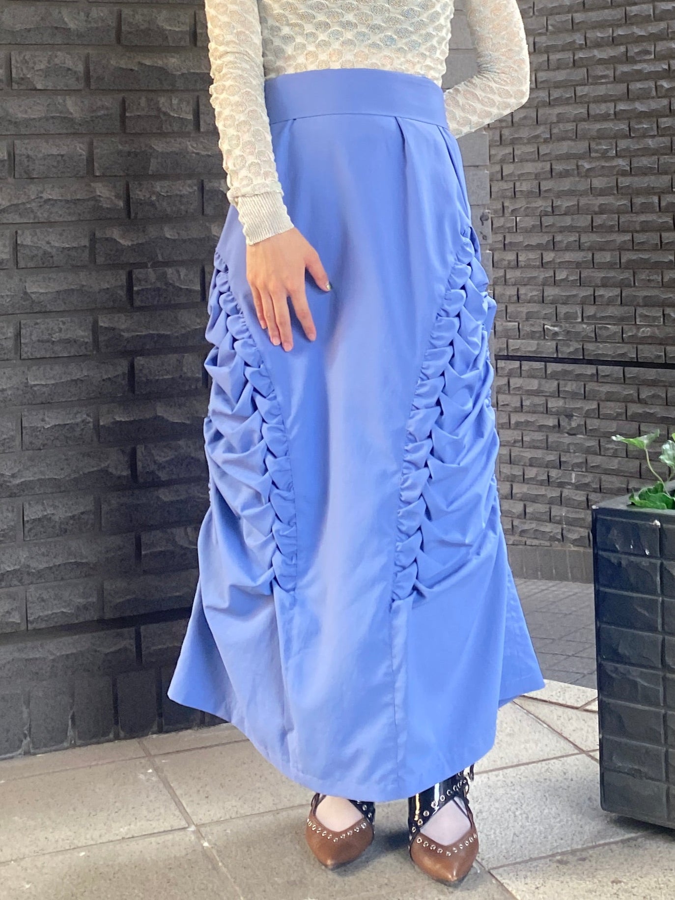 Side deformation skirt - Blue