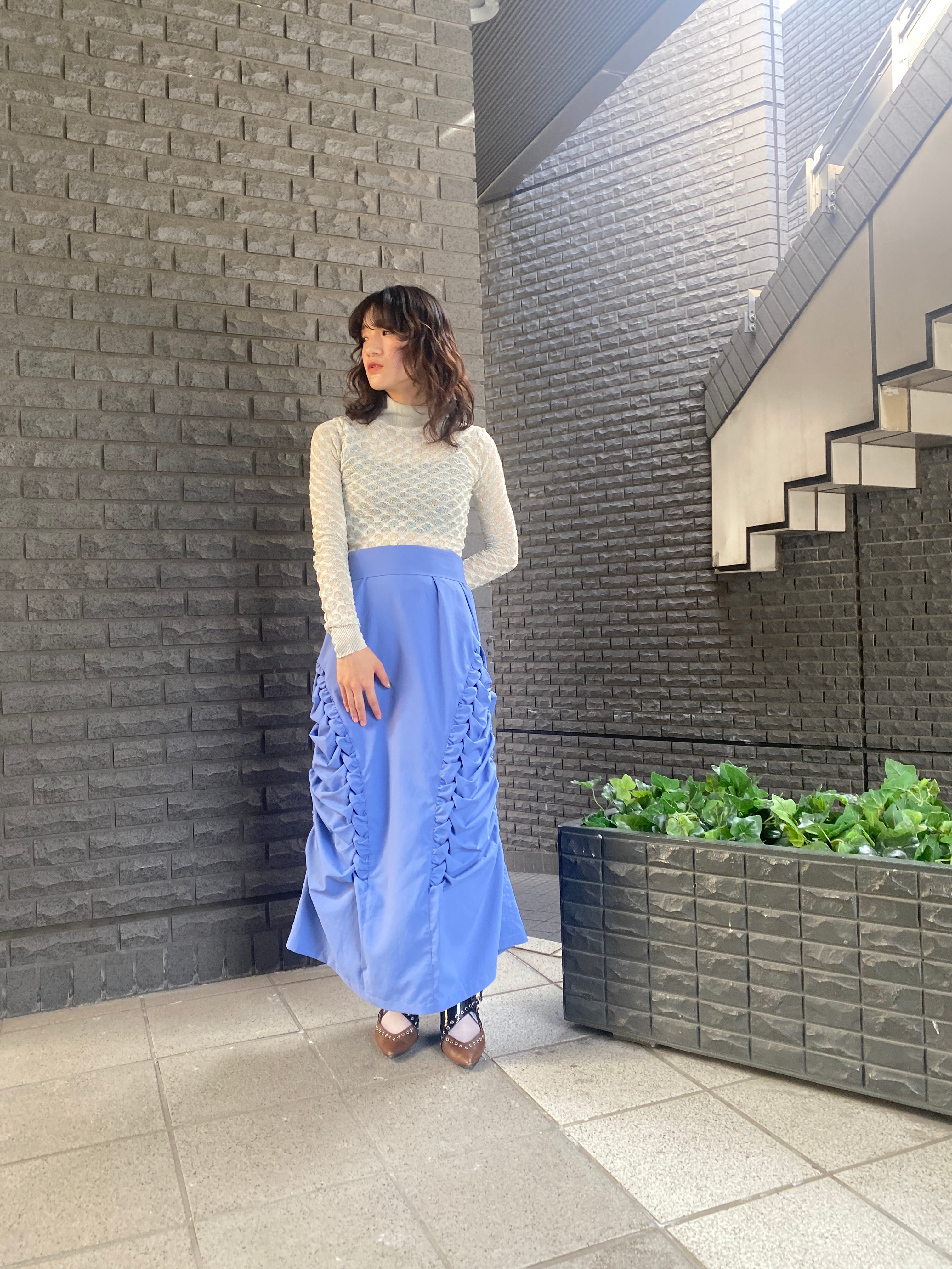 Side deformation skirt - Blue