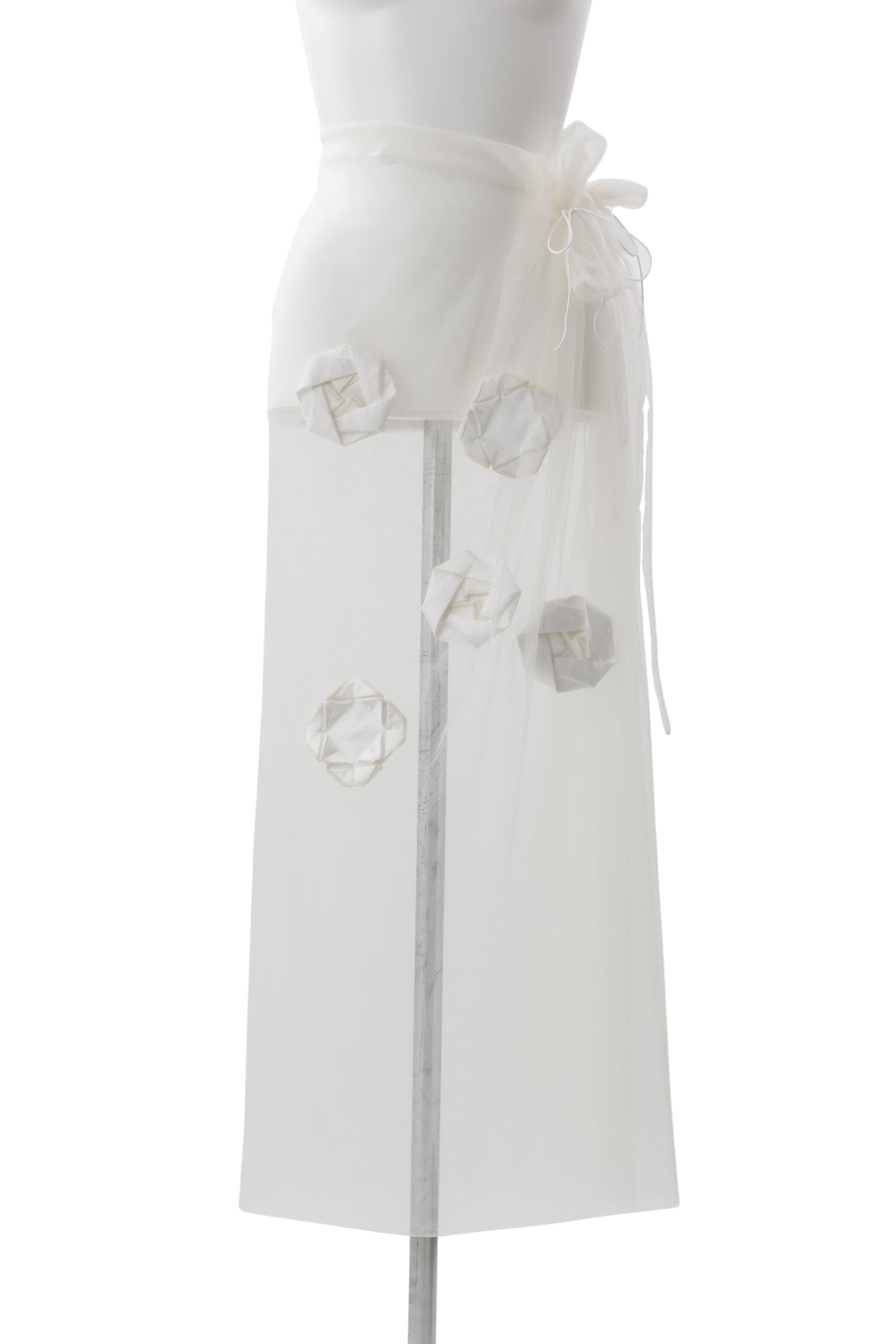 Origami veil wrap skirt - White