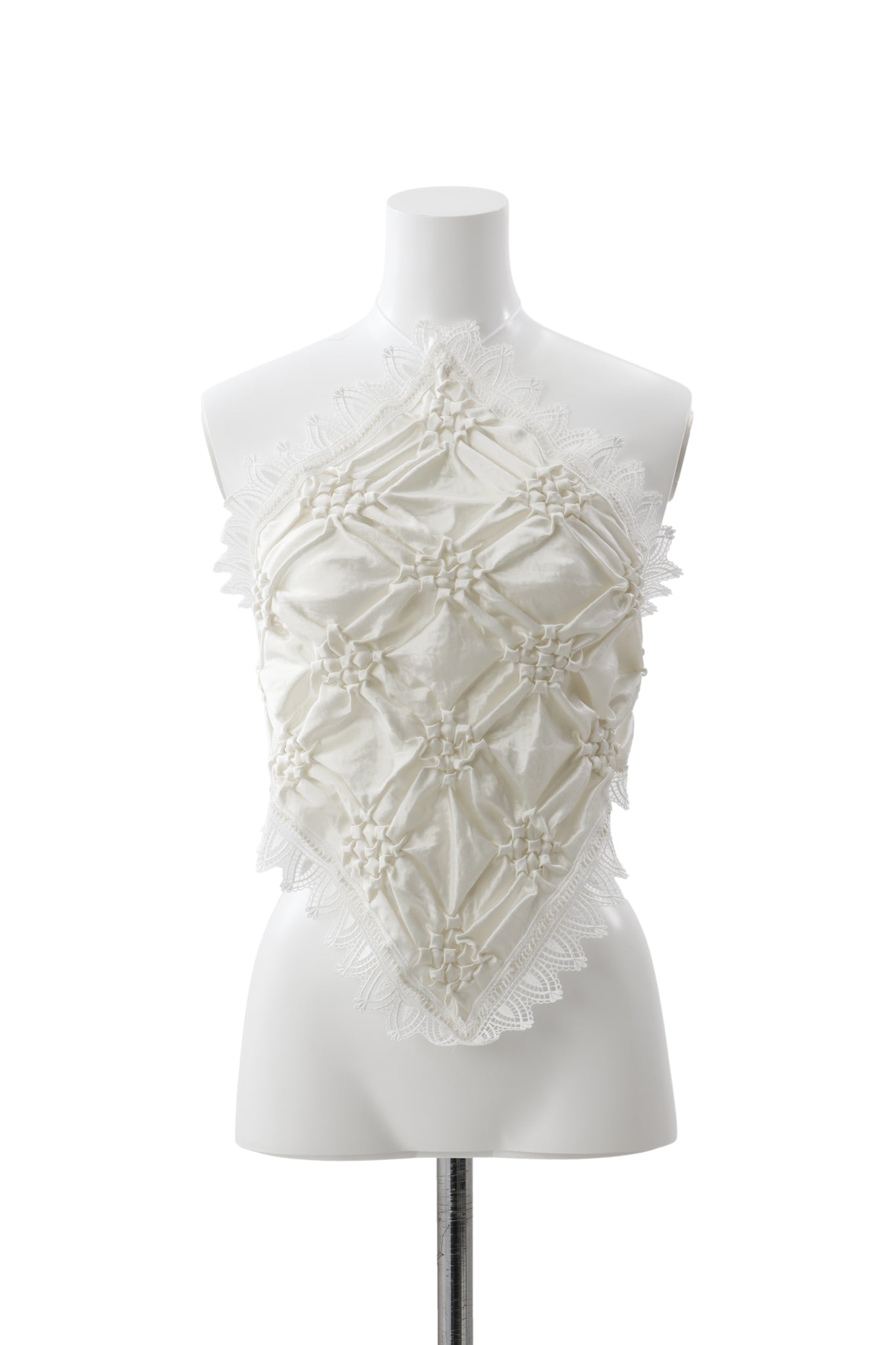 Smocking veill bustier - White