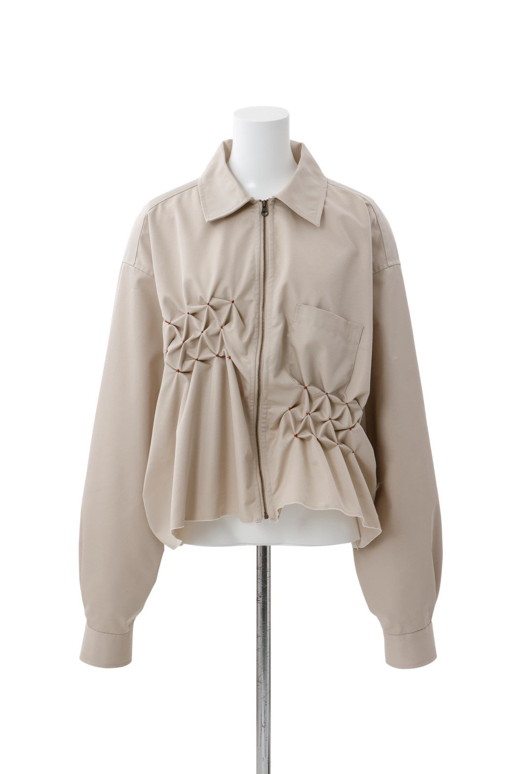 Zip shirt jacket - Beige