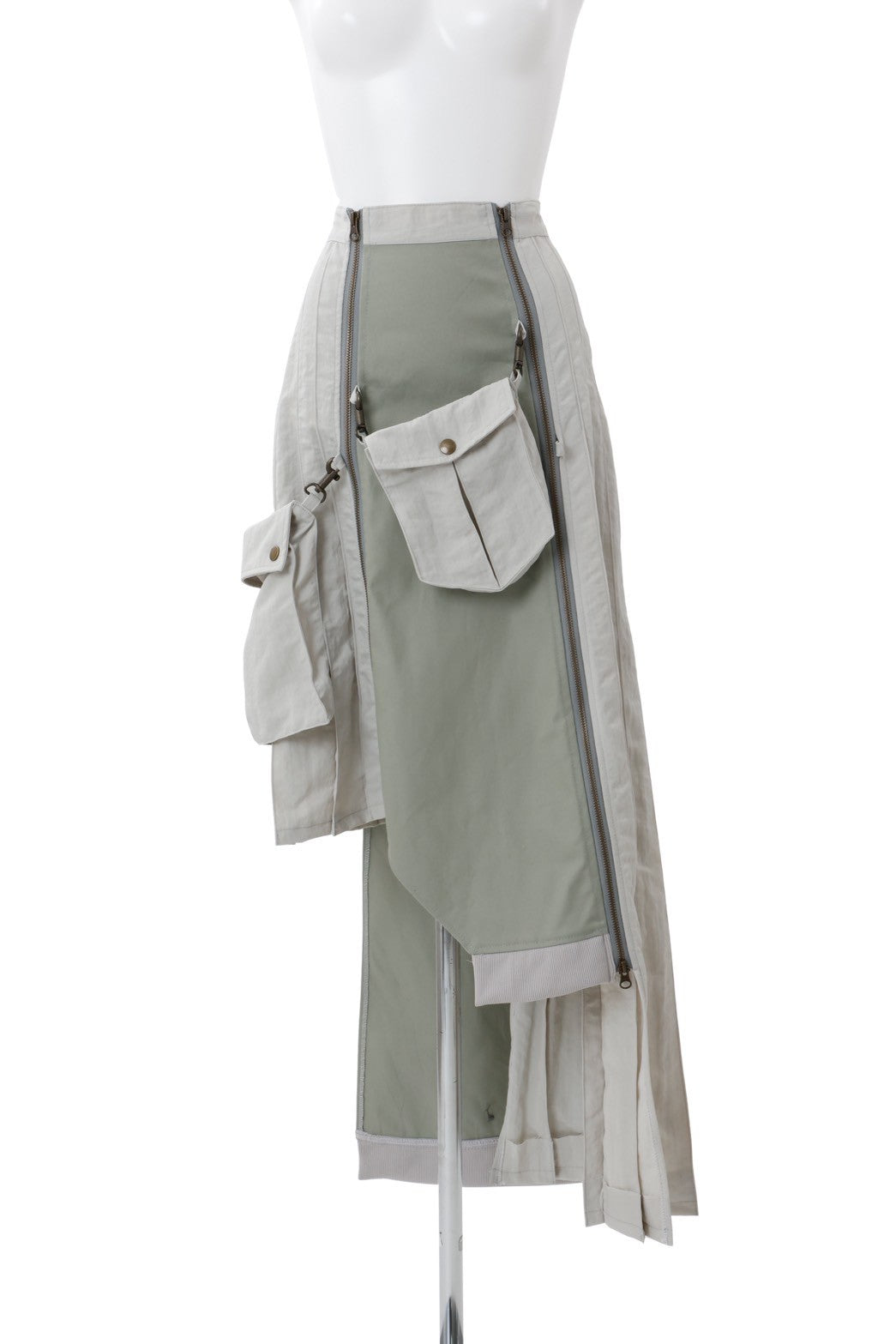 Military shrink pleats skirt - Greige