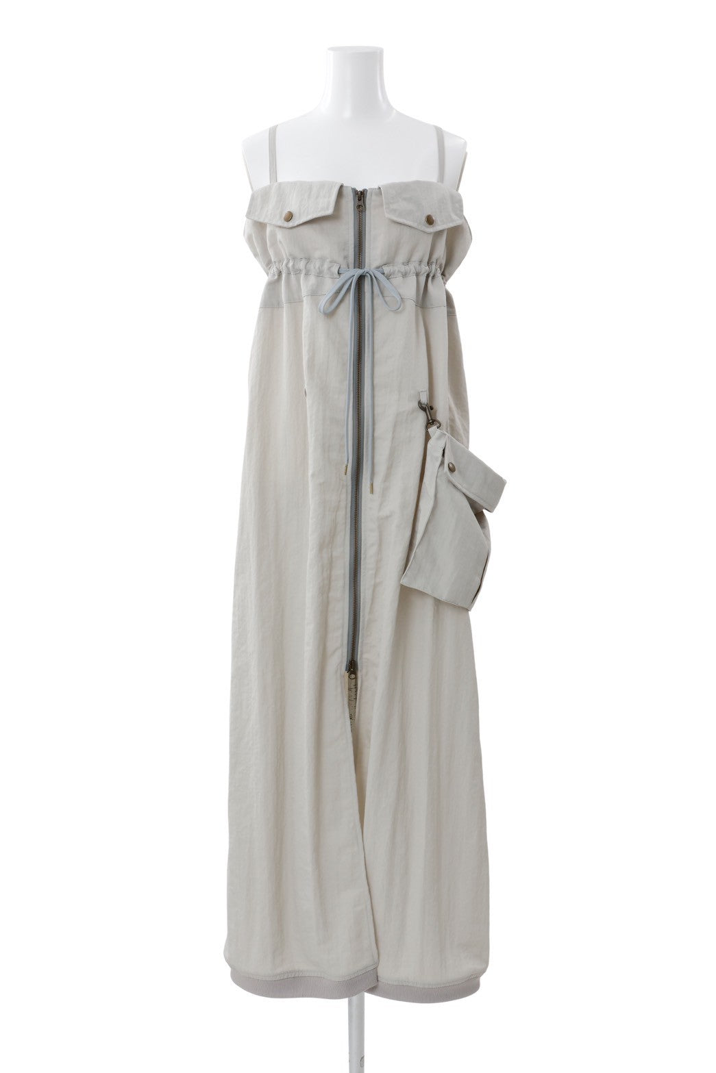 Military shrink zip dress - Greige