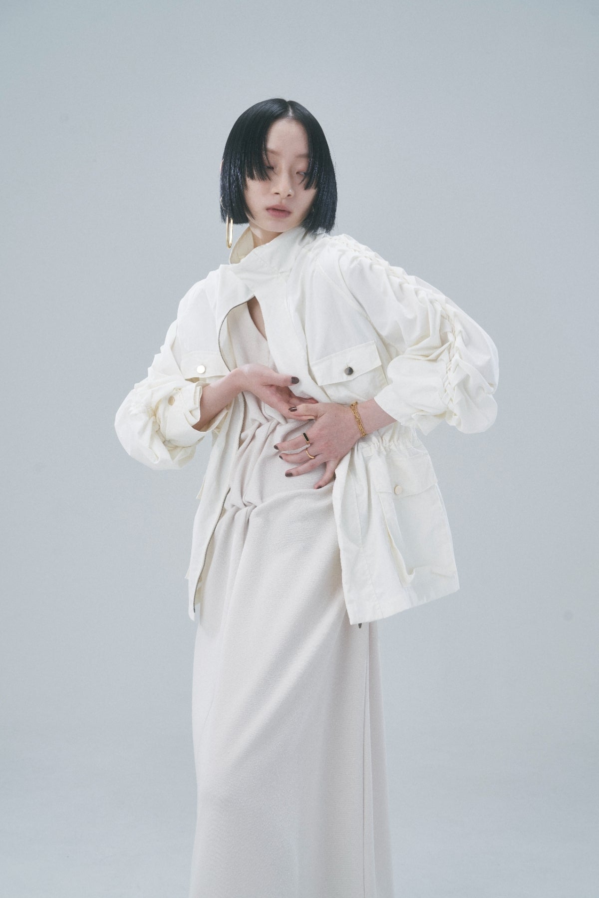 Light sheer blouson - White (Mat)