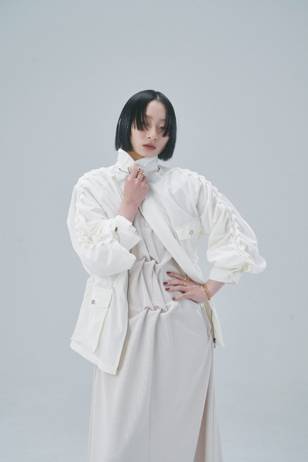 Light sheer blouson - White (Mat)